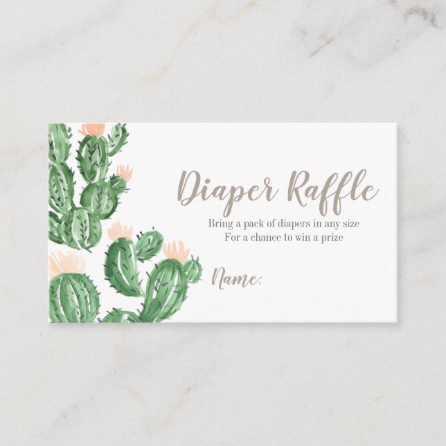Cactus succulent baby shower de tombola carte de t (Devant)