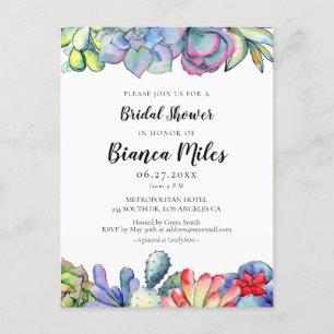 Cactus Succulent Douche nuptiale Invitation