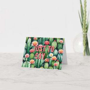 cactus succulents aquarelle Carte de remerciements