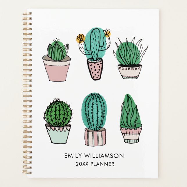 Cactus succulents illustration nom personnalisé (Devant)