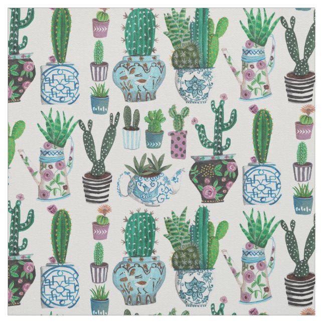 Cactus Succulents Motif de surface | Tissu (Échantillon)