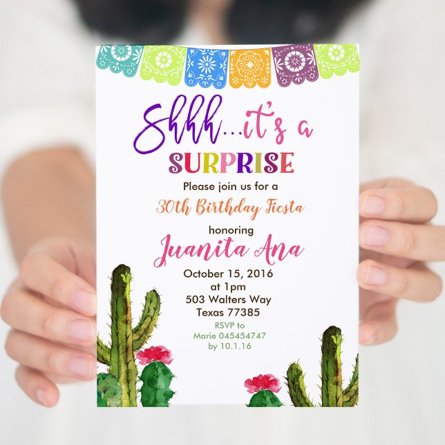Cactus Surprise Anniversaire Fête Invitation (Créateur téléchargé)