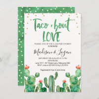 Cactus Taco ''bout Love Couples Shower Invitation
