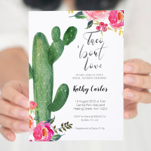 Cactus Taco sur l'amour nuptiale DOUCHE Invitation