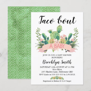 Cactus Taco sur une invitation Baby shower