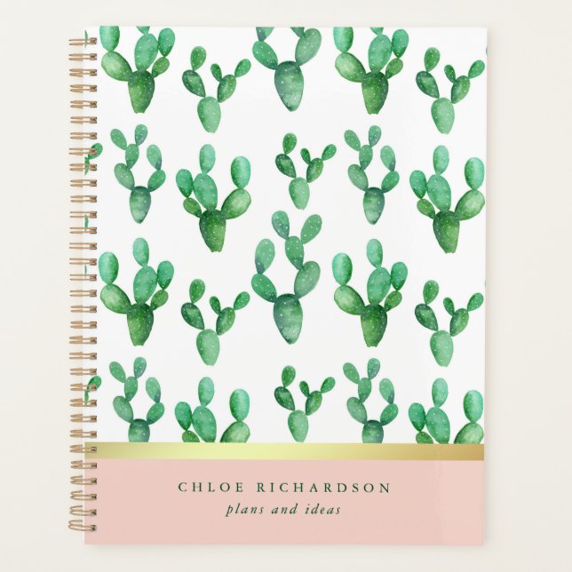 Cactus tendance | Blush et Faux Gold Desert Motif (Devant)