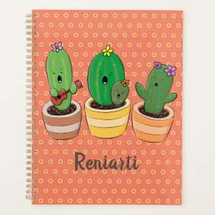 Cactus trio chantante mignonne dessin animé