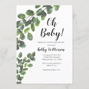 Cactus vert garçon baby shower invitation