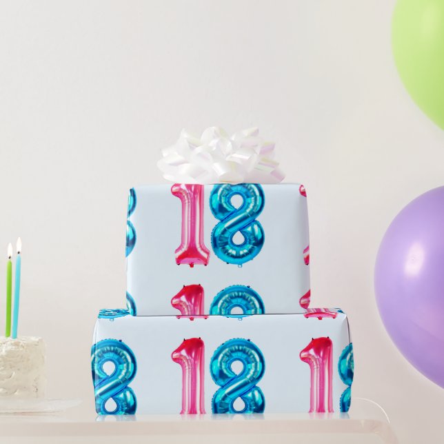 Cadeau 18 Papier à enveloppement bleu (Cadeaux de fête)