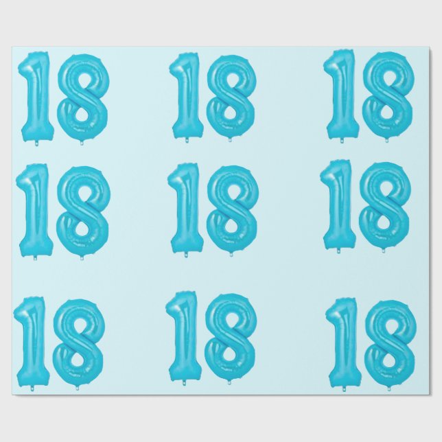 Cadeau 18e anniversaire papier d'enveloppement de ballons (Plat)