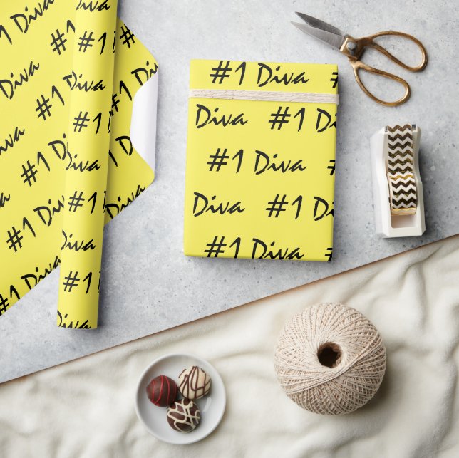 Cadeau #1 Papier d'enveloppement Diva Jaune (Artisanat)