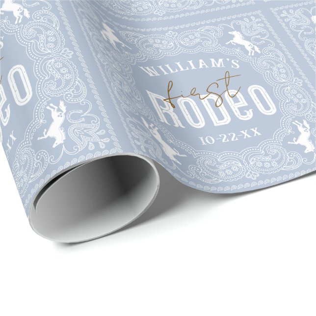 Cadeau 1er Rodeo Anniversaire Papier d'enveloppement - We (Coin rond)
