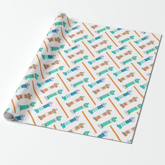 Cadeau 3 Dachshund Color Study #1 Papier d'enveloppement (Déroulé)