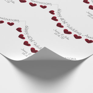Cadeau 40e anniversaire du Mariage Ruby papier personnali