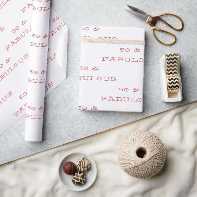 Cadeau 50 & Fabuleux Anniversaire Pink Texte Papier (Artisanat)