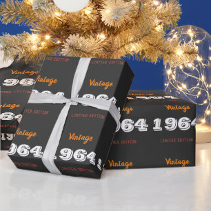 Cadeau 62e papier d'emballage d'anniversaire - Vintage 19