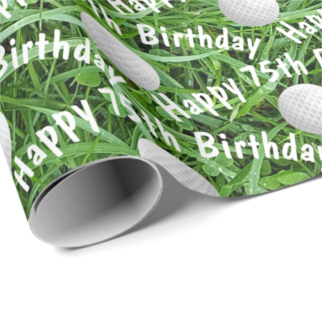 Cadeau 75e anniversaire Ballons de golf sur papier d'enve (Coin rond)