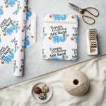 Cadeau 80th Birthday Ajouter Nom Enveloppement Papier<br><div class="desc">Enveloppement cadeau coloré de 80e anniversaire,  personnalisé.</div>