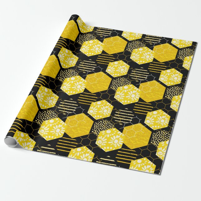 Cadeau Abeilles de miel ! Papier d'emballage (Déroulé)