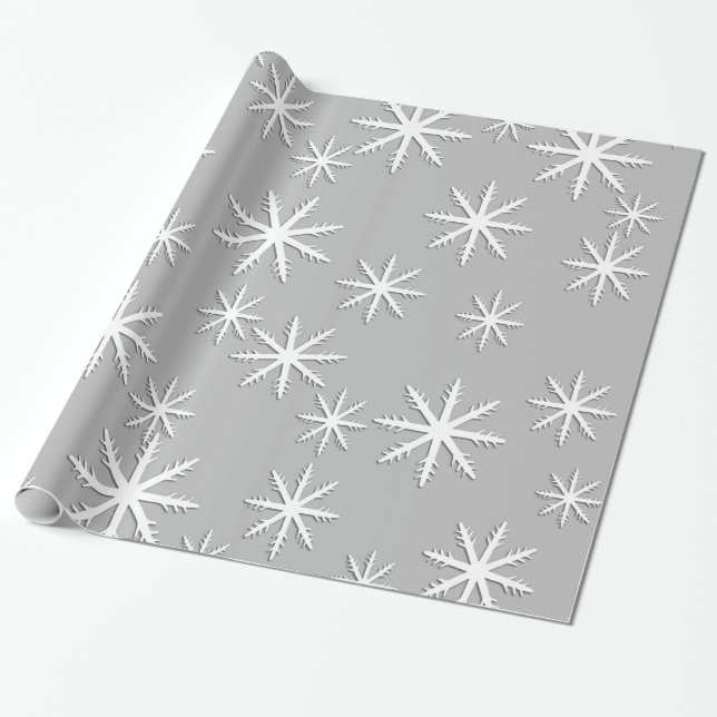 Cadeau Acier Skies Snowflakes Wrapper Papier (Déroulé)