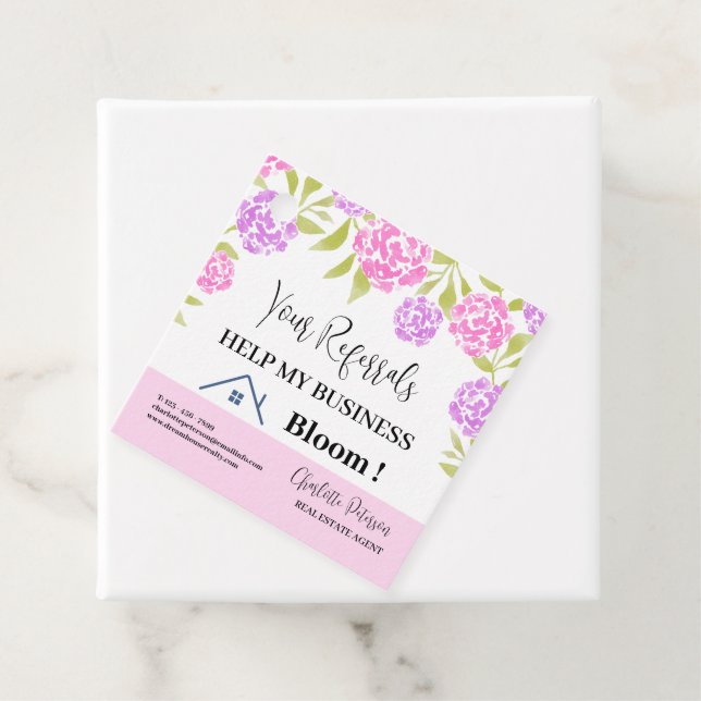Cadeau Agent Immobilier Étiquettes Cadeaux Fleurs Printan (En situation)