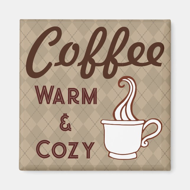 Cadeau aimant café rétro (Devant)
