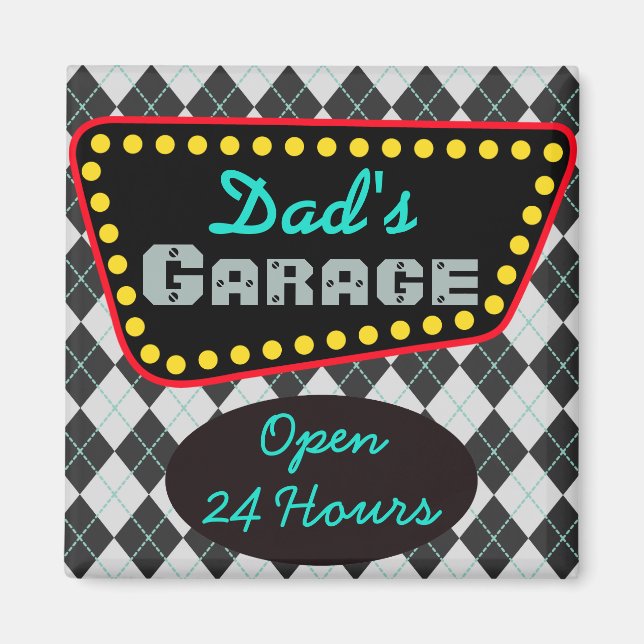Cadeau aimant garage de papa classique (Devant)