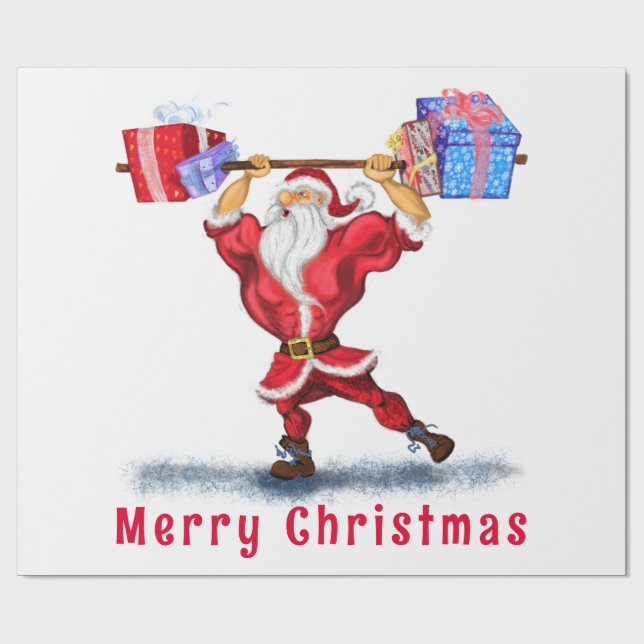 Cadeau Ajuster Santa Claus Drôle papier d'enveloppement d (Plat)