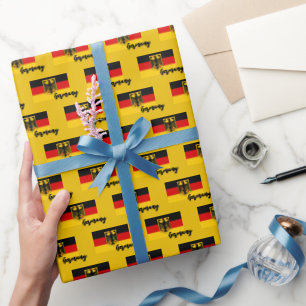 Cadeau Allemagne Papier à envelopper, drapeau allemand pa