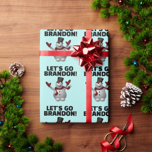 CADEAU ALLONS BRANDON CHRISTMAS SNOWMAN WRAPPING PAPIER (Cadeau de vacances)
