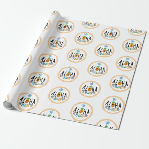 Cadeau Aloha Design ananas - Papier d'enveloppement mat