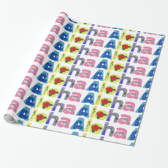Cadeau Aloha papier d'emballage (Déroulé)
