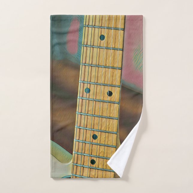 cadeau amant guitare rétro (Serviette à main)