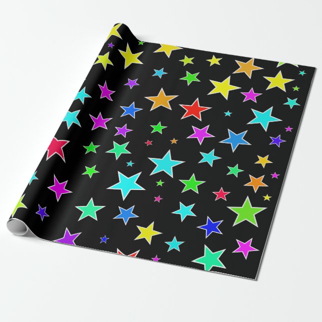Cadeau Amusement, papier d'emballage coloré de profil (Déroulé)