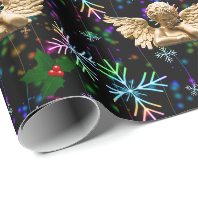 Cadeau Ange Papier à enveloppement Noël (Coin rond)