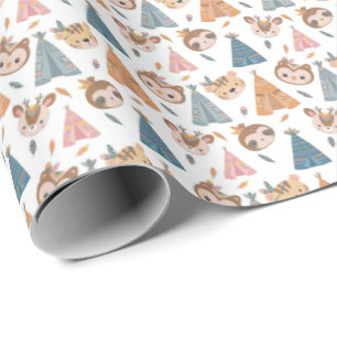 Cadeau Animaux et papier d'enveloppement de teepee