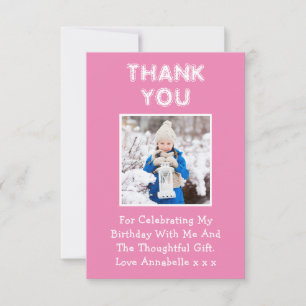 Cadeau Anniversaire Carte de remerciements rose