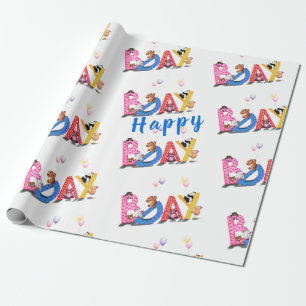 Cadeau Anniversaire de enfant Enveloppement papier Happy 
