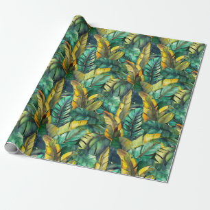 Cadeau Aquarelle Banane Feuilles papier à envelopper roul