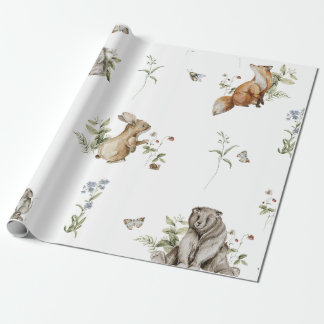 Cadeau Aquarelle Bois Papier d'enveloppement animal
