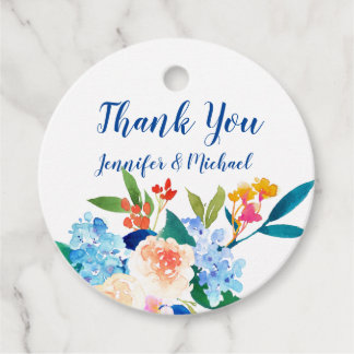 Cadeau Aquarelle Hydrangea Merci Favoriser les étiquettes
