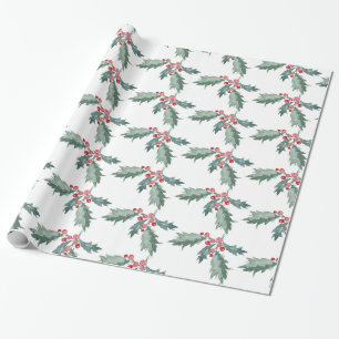 Cadeau Aquarelle Peint Noël Vide Papier à envelopper
