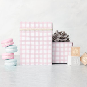 Cadeau Aquarelle rose En vichy Baby shower papier d'envel