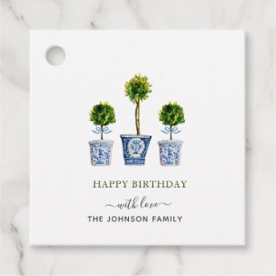 Cadeau Aquarelle topiaires Joyeuses étiquettes cadeaux d'