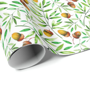 Cadeau Aquarelles Acorns Enveloppement Papier