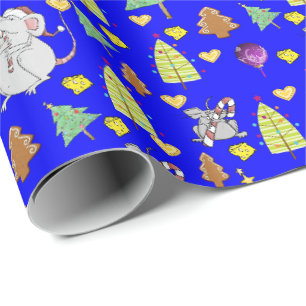 Cadeau Arbres de Noël Enveloppement Papier Souris Fromage