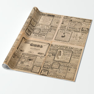 Cadeau Arrière - plan papier usagé. Page de journal ancie