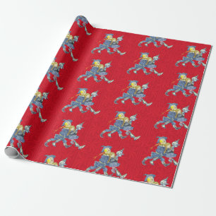Cadeau Assistant classique de papier d'emballage rouge Oz