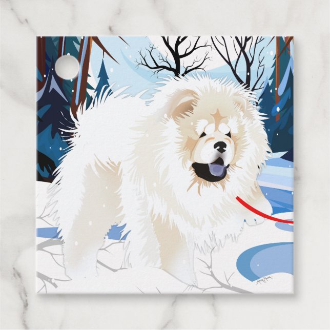 Cadeau AU-DESSUS DU FLEUVE Cream Chow étiquettes cadeaux  (Devant)