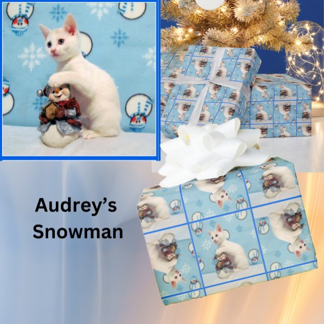 Cadeau Audrey's Snowman - Chat / Kitten Wrapping Papier (Créateur téléchargé)